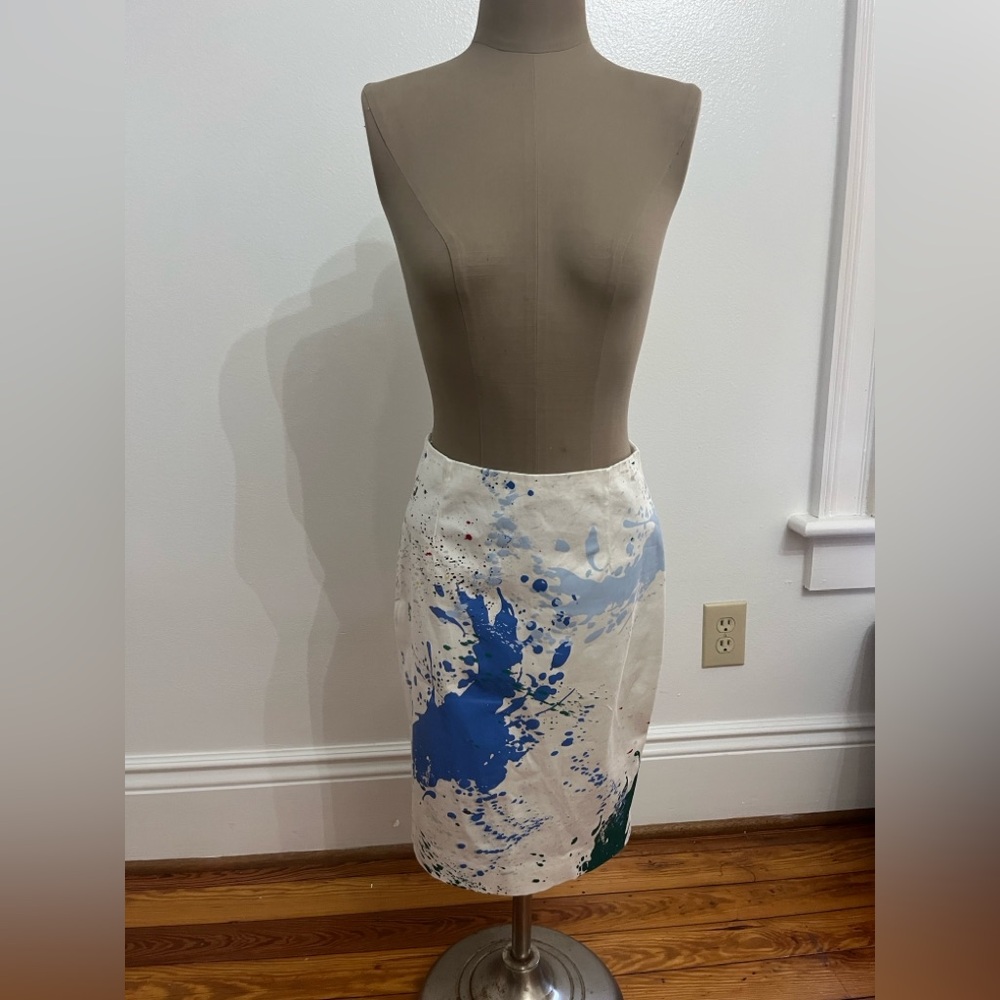 Tibi New York Pencil Paint Skirt